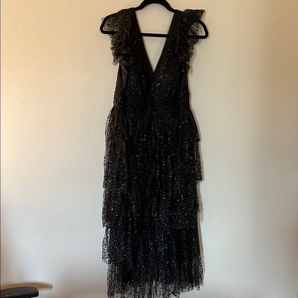 Glamorous Black Sequin Backless Dress